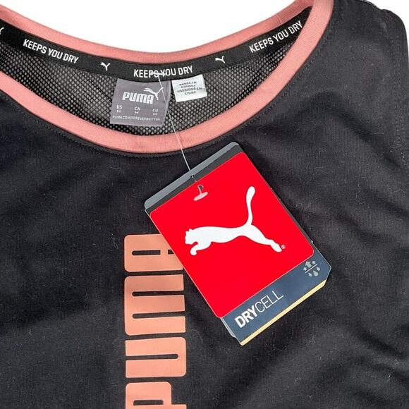 Puma Modern Sports Women's Tank Black Pink Mesh Back Polyester NWT Size Medium - Picture 5 of 9